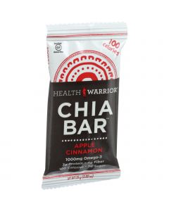 Health Warrior Chia Bar - Apple Cinnamon - .88 oz Bars - Case of 15
