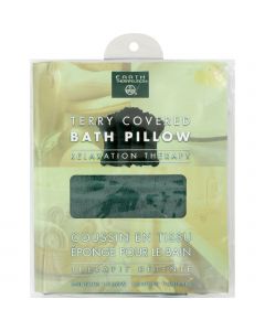 Earth Therapeutics Terry Covered Bath Pillow Dark Green - 1 Pillow