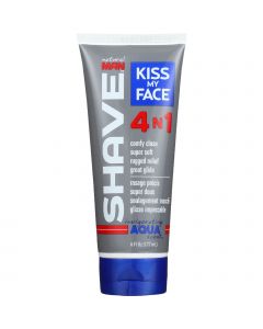 Kiss My Face Shave Cream - Natural Man - 4N1 Moisture - Invigorating Aqua Scent - 6 oz - 1 each