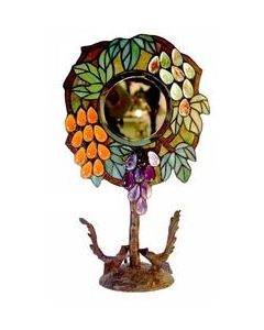 Warehouse of Tiffany Tiffany-style  Mirror with Grape Design Table Lamp