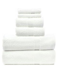 Bare Cotton Luxury Hotel & Spa Towel 100% Genuine Turkish Cotton 6 Piece Towel Set -White- Honeycomb