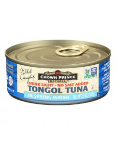 Crown Prince Tongol Tuna In Spring Water - Chunk Light - Case of 12 - 5 oz.