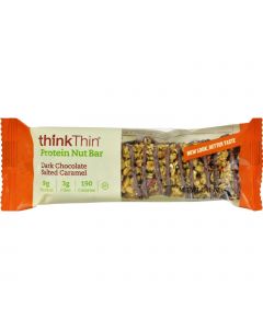 Think Products thinkThin Crunch Bar - Crunch Caramel Chocolate Dipped Mixed Nuts - 1.41 oz - Case of 10