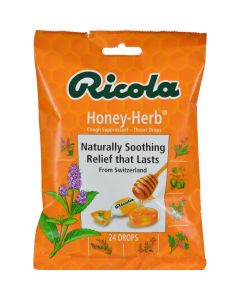 Ricola Herb Throat Drops Honey Herb - 24 Drops - Case of 12