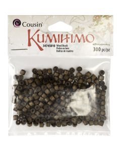 Cousin Kumihimo Rondelle Wood Beads 3mmX5mm 300/Pkg-Brown