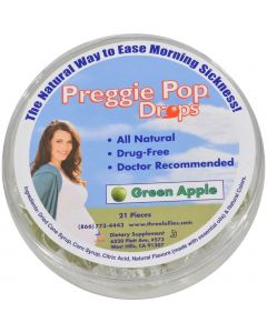 Three Lollies Preggie Pop Drops Natural Green Apple - 21 Pieces