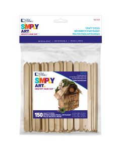 Loew-Cornell Simply Art Wood Craft Sticks-Natural 4.5" 150/Pkg
