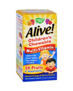 Nature's Way Alive Children's Multi-Vitamin Chewable Natural Orange and Berry - 120 Chewable Tablets