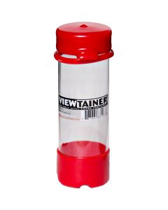 Viewtainer Tethered Cap Storage Container 2"X6"-Red