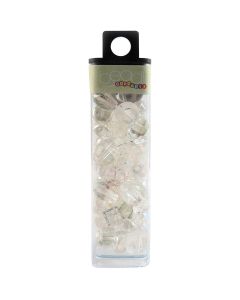 Mode International Square Tube Glass Beads 2oz-Crystal AB Mix