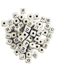 Multicraft Imports Wood Alphabet Beads 10mm 60/Pkg-White