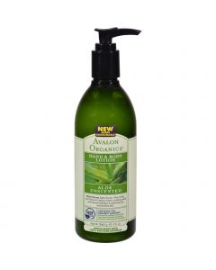 Avalon Organics Hand and Body Lotion Aloe Unscented - 12 fl oz