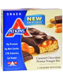 Atkins Advantage Bar Caramel Chocolate Peanut Nougat - 5 Bars