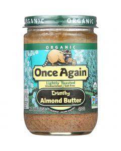 Once Again Almond Butter - Organic - Lightly Toasted - Crunchy - 16 oz - case of 12
