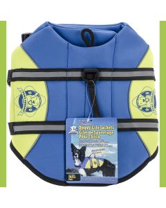 Fido Pet Products Paws Aboard Neoprene Doggy Life Jacket Small-Blue & Yellow