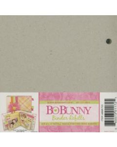 BoBunny 2-Ring Bare Naked Binder Pages 6"X6" 6/Pkg-