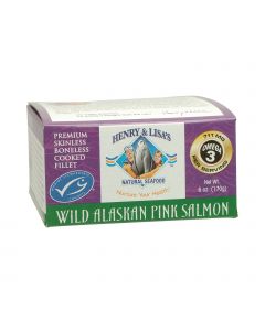 Henry and Lisa's Natural Seafood Wild Alaskan Pink Salmon - Case of 12 - 6 oz.