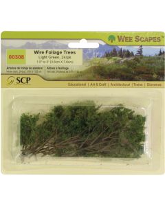 SCP Wire Foliage Trees 1.5" To 3" 24/Pkg-Light Green
