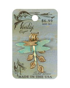 Vintaj Metal Accents-Dragonfly Vines 12.7mm & 38mm 3/Pkg