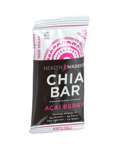 Health Warrior Chia Bar - Acai Berry - .88 oz Bars - Case of 15