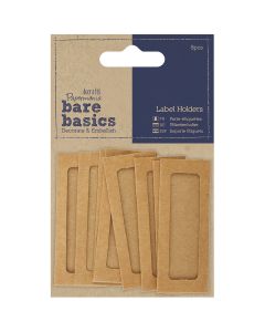 docrafts Papermania Bare Basics Kraft Label Holders 8/Pkg-1.25"X3"