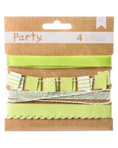 American Crafts DIY Party Decorative Trims 4/Pkg-Green & White