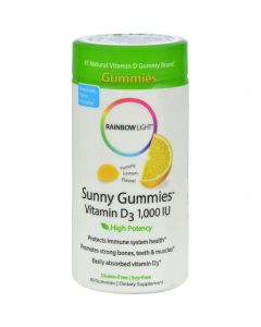 Rainbow Light Vitamin D Sunny Gummies Sour Lemon - 1000 IU - 50 Gummies