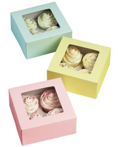 Wilton Cupcake Boxes-4 Cavity Pastel 3/Pkg