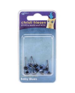 Great Create Christi Friesen Glass Eyes 8mm 10/Pkg-Baby Blue