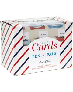 American Crafts Pink Paislee A2 Cards W/Envelopes (4.375"X5.75") 40/Box-Pen Pals - Pink Paislee A2 Cards W/Envelopes (4.375"X5.75") 40/Box-Pen Pals
