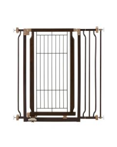 Richell Hands-Free Pressure Mounted Pet Gate Coffee Bean 28.3" - 37.2" x 8.7" x 36.6"