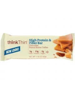 Think Products Bars - thinkThin Chocolate Peanut Butter Toffee Protein plus Fiber - 1.76 oz - Case of 10