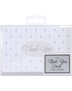 Amscan Thank You Cards & Envelopes 8/Pkg-Formal Affair Glitter