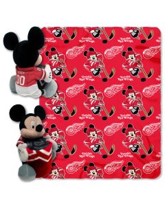The Northwest Company Red Wings -Disney 40x50 Fleece Throw w/ 14" Plush Mickey Hugger
