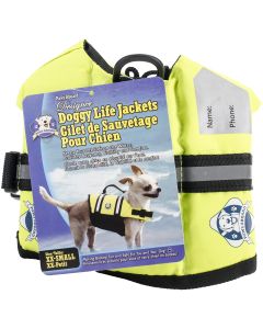Fido Pet Products Paws Aboard Doggy Life Jacket XXS-Safety Neon Yellow