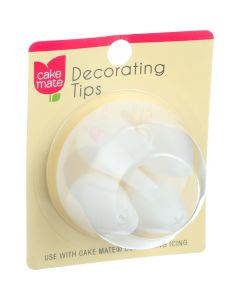 Cake Mate Plastic Decorating Tips - 4 Count - Case of 12