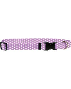 Yellow Dog Design Yellow Dog Collar Small 10"-14"-New Purple Polka Dot