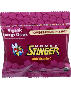 Honey Stinger Energy Chew - Organic - Pomegranate Passion Fruit - 1.8 oz - case of 12