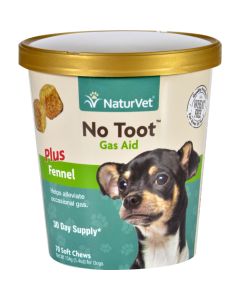 NaturVet Gas Aid - Plus Fennel - No Toot - Dogs - Cup - 70 Soft Chews