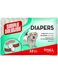 Simple Solution Disposable Dog Diapers 12 pack Small White