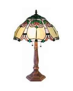 Warehouse of Tiffany Tiffany-style Pink Rose Accent Table Lamp
