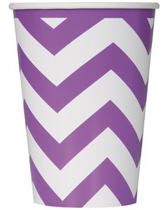 Unique Industries Paper Hot & Cold Cups 12oz 6/Pkg-Pretty Purple Chevron