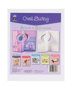 Hot Off The Press Die-Cut Cards W/Envelopes 5/Pkg-Oval Swing