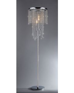 Warehouse of Tiffany Chrome and Crystal Floor Lamp