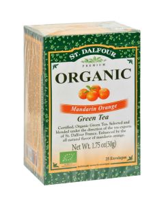St Dalfour Organic Mandarin Orange Green Tea Mandarin Orange - 25 Tea Bags - Case of 6