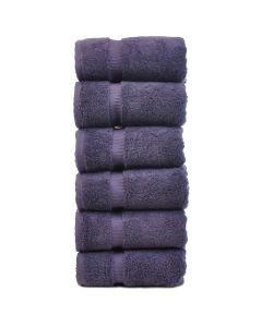 Bare Cotton Luxury Hotel & Spa Towel 100% Genuine Turkish Cotton Hand Towels - Plum - Dobby Border  - Set of 6