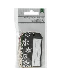 American Crafts Holiday Tags 12/Pkg-1.5"X3", 4 Designs: 3 Printed & 1 Foiled