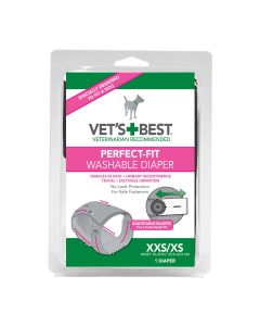 Vet's Best Perfect-Fit Washable Female Dog Diaper 1 pack Extra Extra Small / Extra Small Gray 5.44" x 1.75" x 7.75"