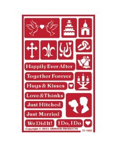 Armour Products Over 'N' Over Reusable Stencils 5"X8"-Happily Ever After