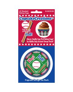 Cupcake Creations Standard Baking Cups-Baseball 32/Pkg